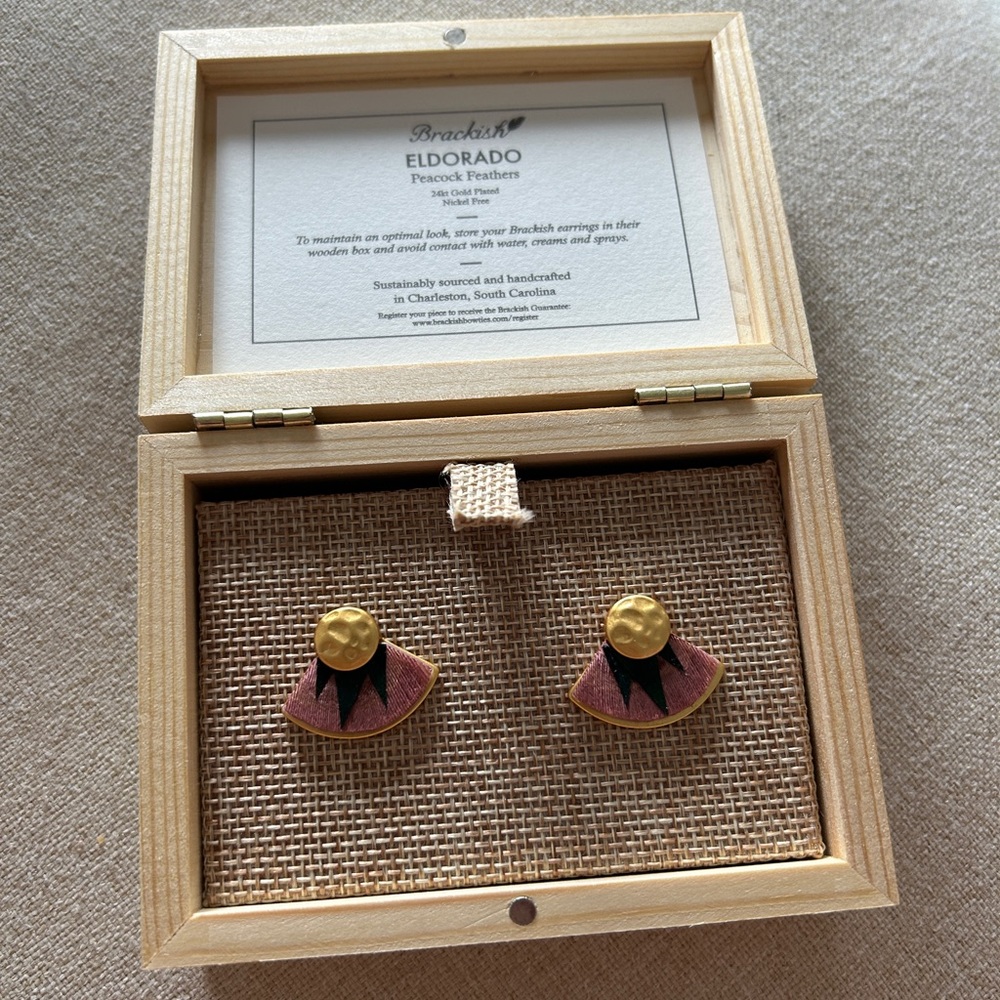 Brackish Feather Earrings 24k gold